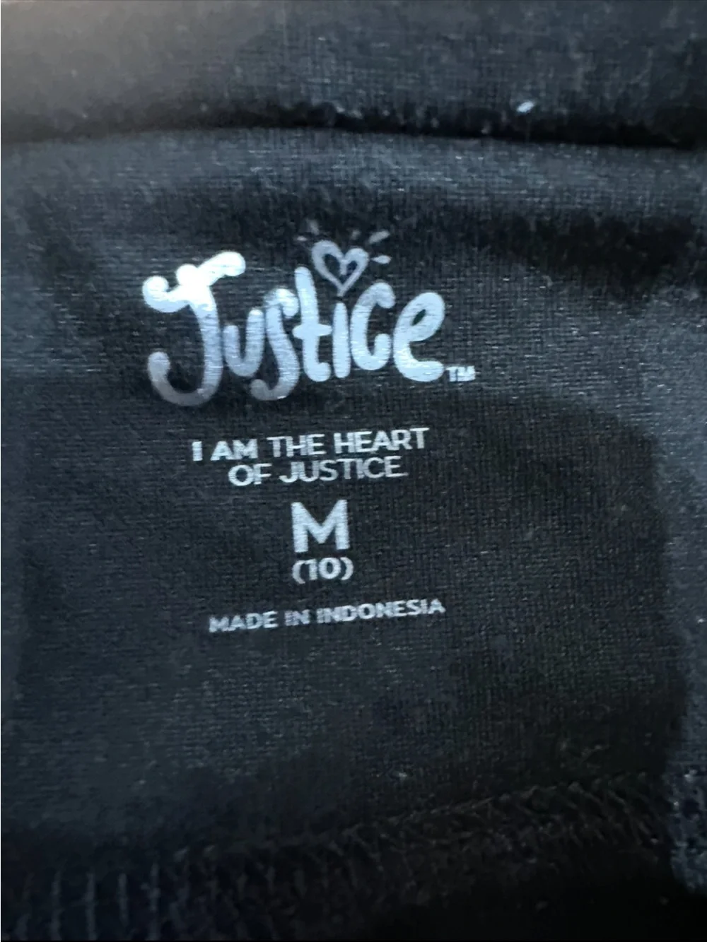 Justice girls kids black wide leg bottoms pants white stripe size 10